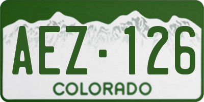 CO license plate AEZ126