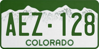 CO license plate AEZ128