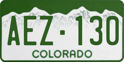 CO license plate AEZ130