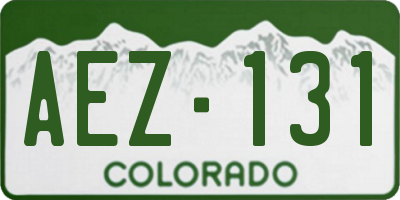CO license plate AEZ131