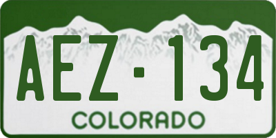 CO license plate AEZ134