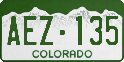 CO license plate AEZ135