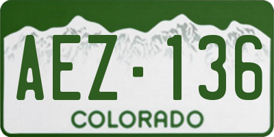 CO license plate AEZ136