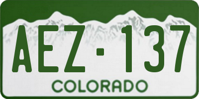 CO license plate AEZ137
