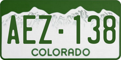 CO license plate AEZ138