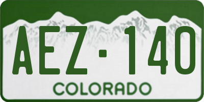 CO license plate AEZ140