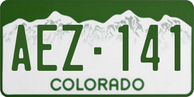 CO license plate AEZ141