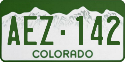 CO license plate AEZ142