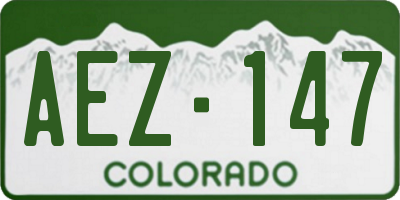 CO license plate AEZ147