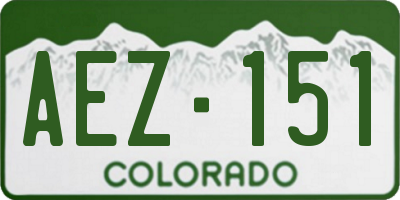 CO license plate AEZ151