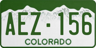 CO license plate AEZ156