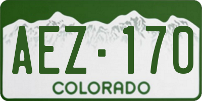 CO license plate AEZ170