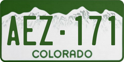 CO license plate AEZ171