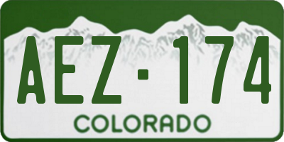 CO license plate AEZ174