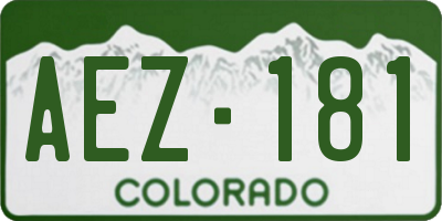 CO license plate AEZ181