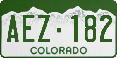 CO license plate AEZ182