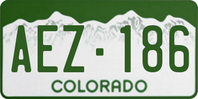 CO license plate AEZ186