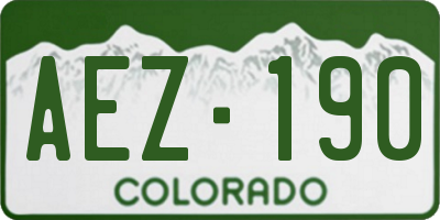 CO license plate AEZ190
