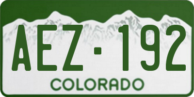 CO license plate AEZ192