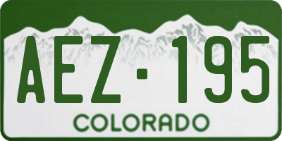 CO license plate AEZ195