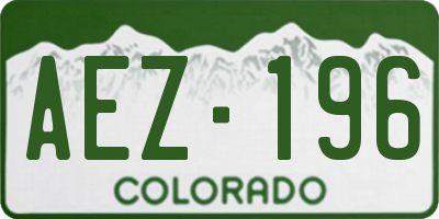 CO license plate AEZ196