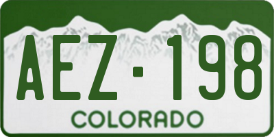 CO license plate AEZ198