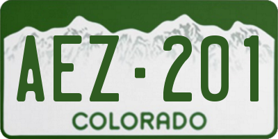 CO license plate AEZ201