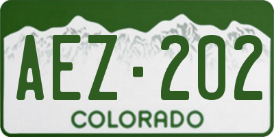 CO license plate AEZ202