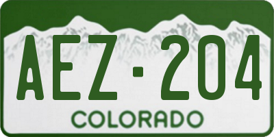 CO license plate AEZ204