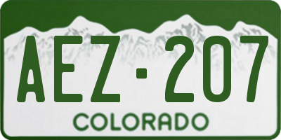 CO license plate AEZ207