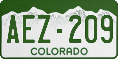 CO license plate AEZ209