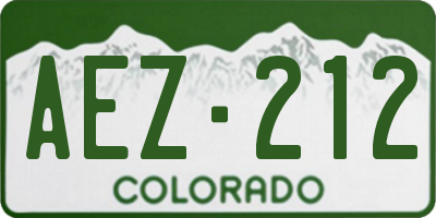 CO license plate AEZ212