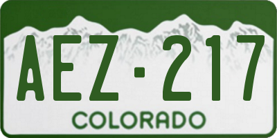 CO license plate AEZ217