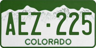CO license plate AEZ225