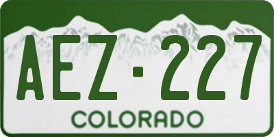 CO license plate AEZ227