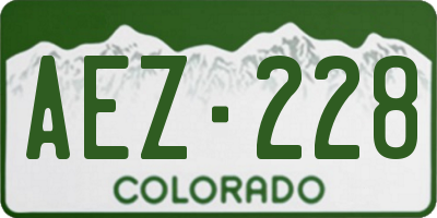 CO license plate AEZ228