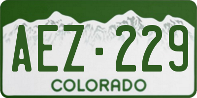 CO license plate AEZ229