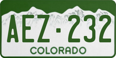 CO license plate AEZ232