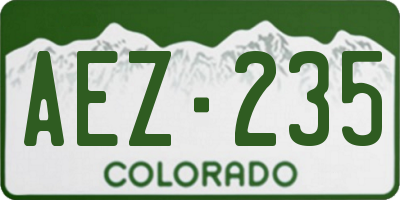 CO license plate AEZ235