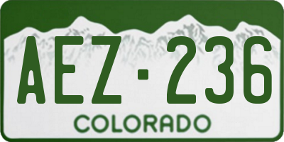 CO license plate AEZ236