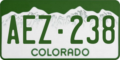 CO license plate AEZ238