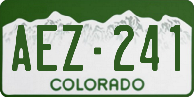 CO license plate AEZ241
