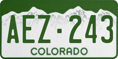 CO license plate AEZ243