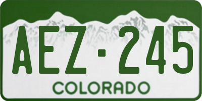CO license plate AEZ245