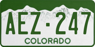 CO license plate AEZ247