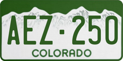 CO license plate AEZ250