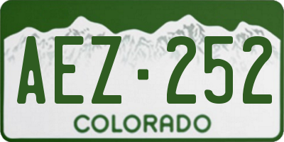 CO license plate AEZ252