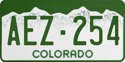 CO license plate AEZ254