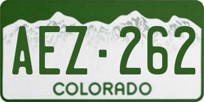CO license plate AEZ262