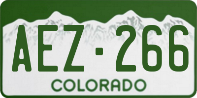 CO license plate AEZ266